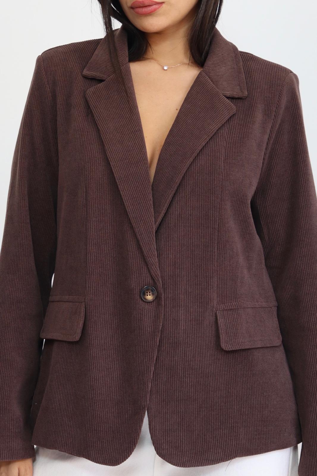 בלייזר קורדרוי בצבע חום