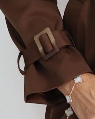 מעיל טרנץ' | חום שוקולד